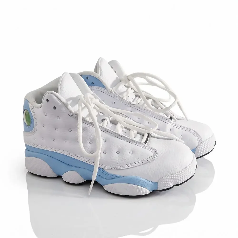 Air Jordan 13 Retro Sneakers White Blue Suede Youth Size 2.5Y DJ3005-170